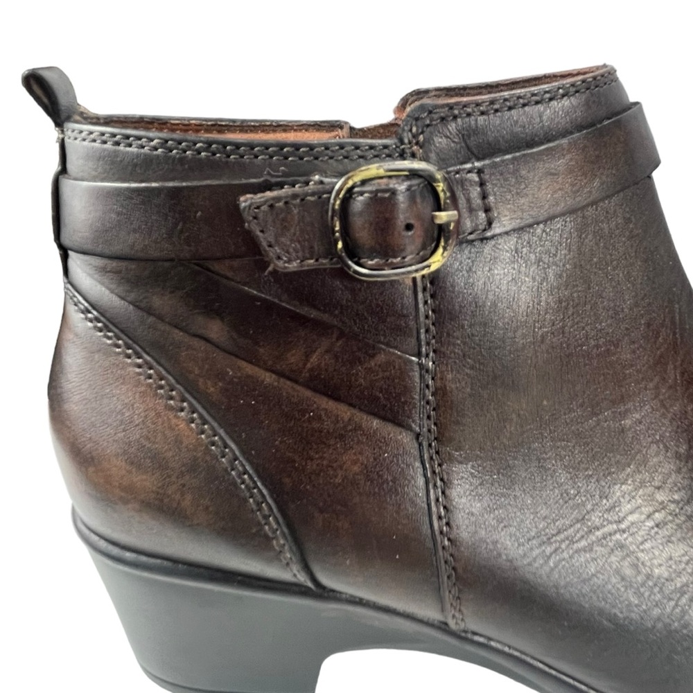 Clarks Women 9.5W Malia Hawthorn Brown Leather Side Zip‎ Ankle Boot - Picture 10 of 13